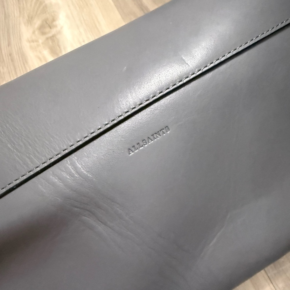 All Saints Charcoal Leather Crossbody Bag - Picture 9 of 10